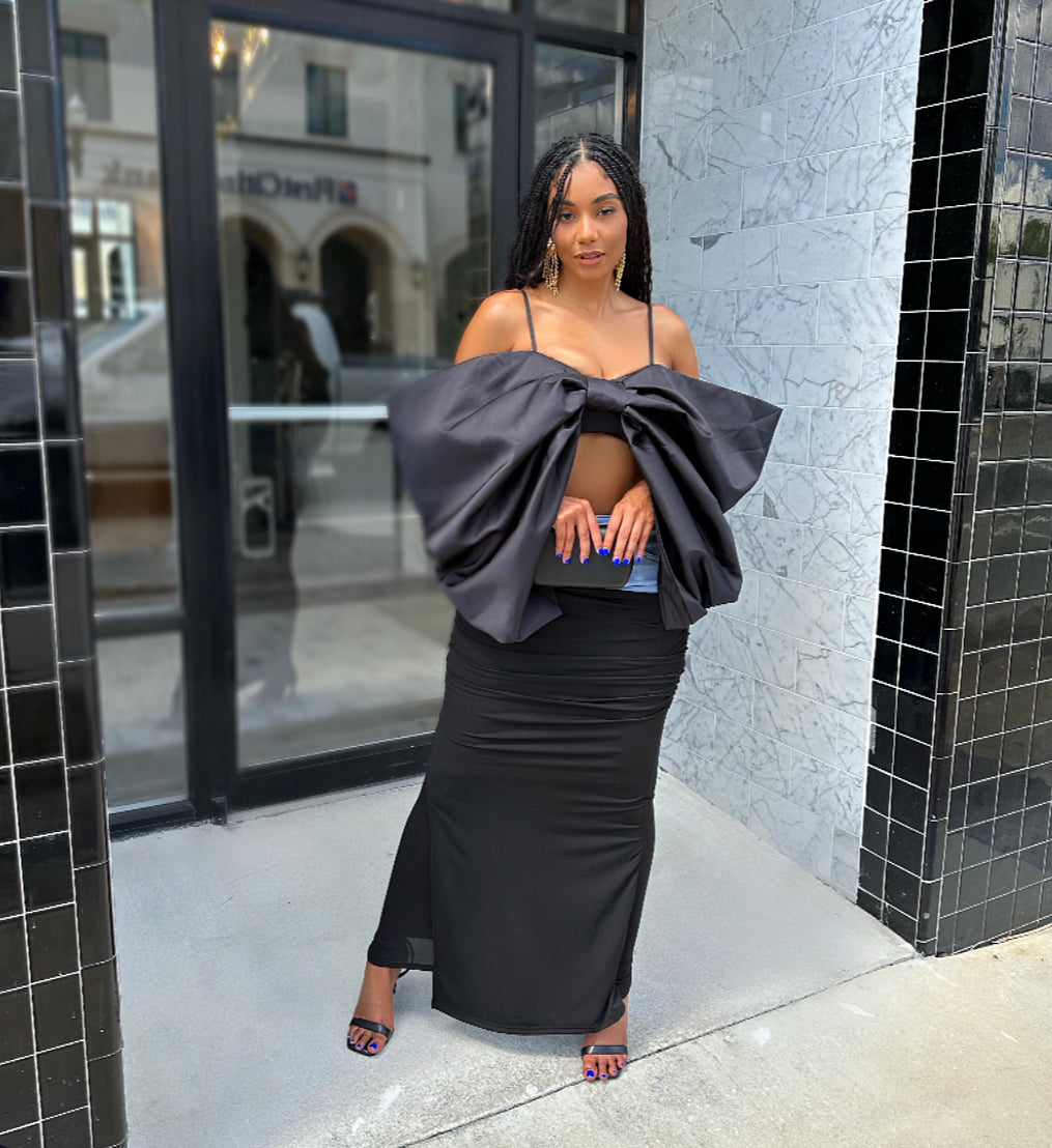 トップス andmary bebe ribbon set tops black TOPS