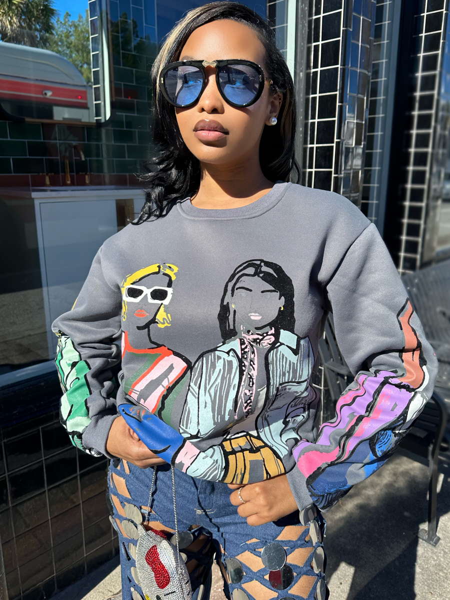 売れ筋商品|||エルエーポップアート カットソー トップス レディース Women's Meowy Christmas Tree Word Art Crewneck Sweatshirt Purple 送料無料】 エルエーポップアート レディース Tシャツ トップス