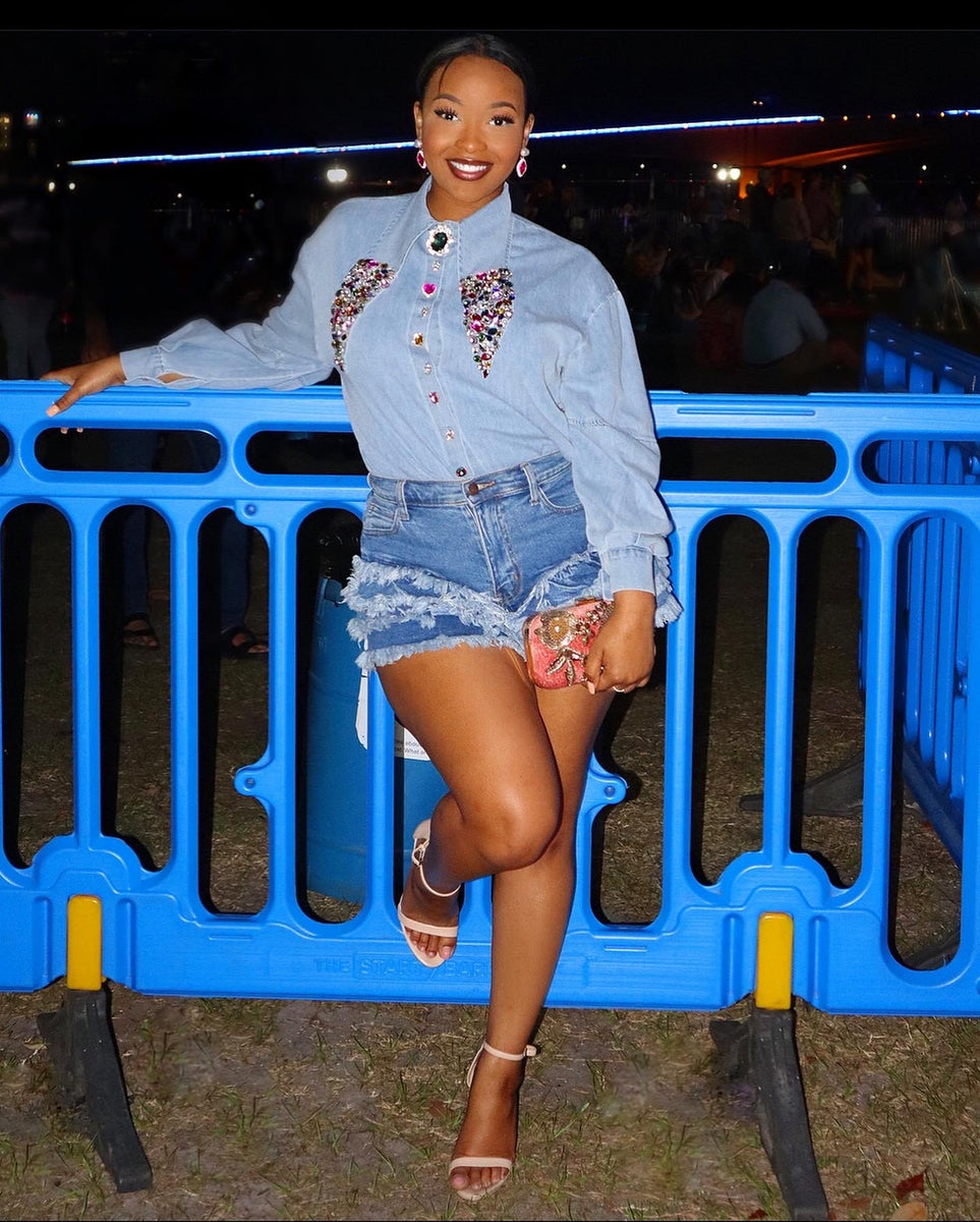 Ruffle Denim Shorts – Meow and Barks Boutique