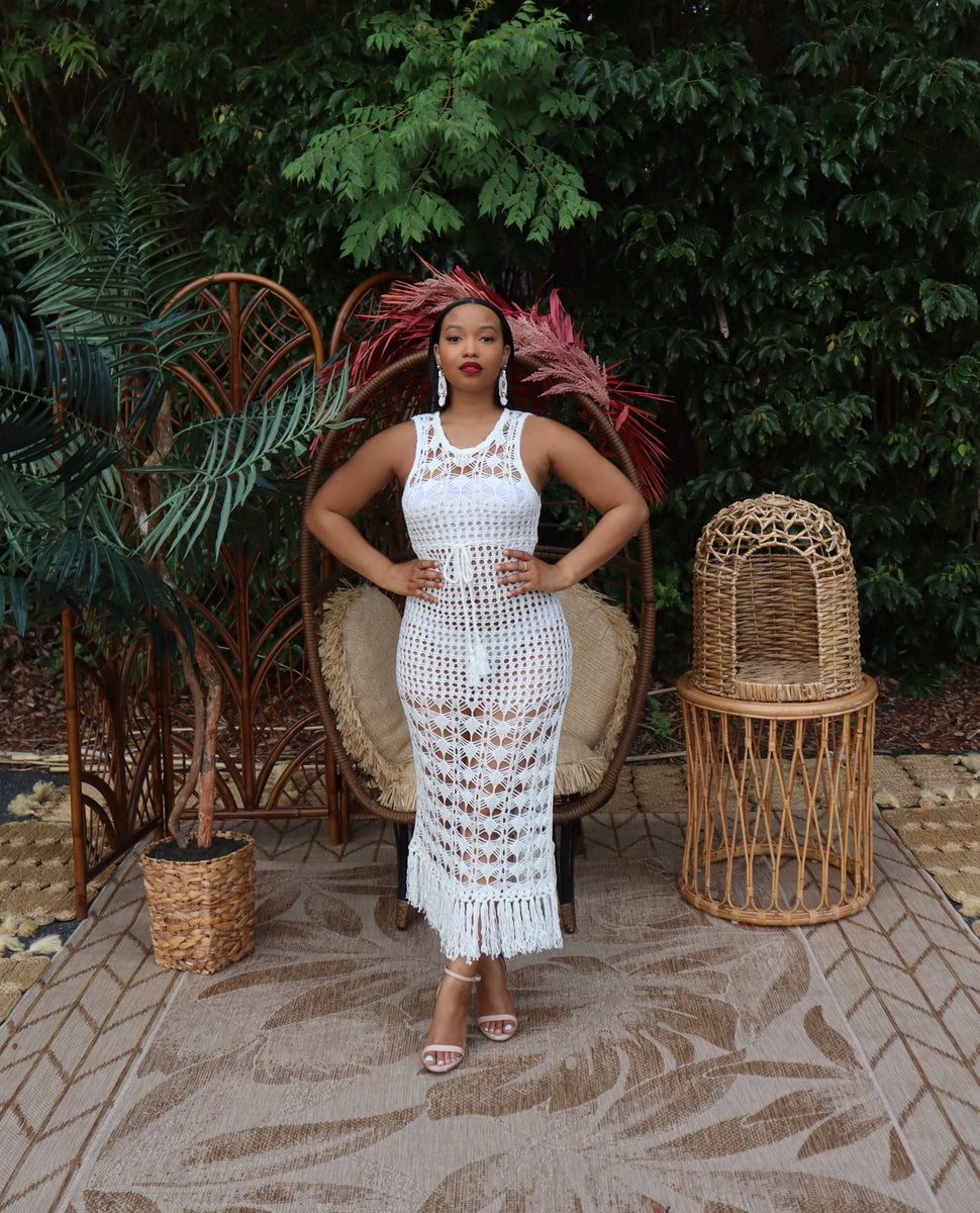 All White Now Crochet Dress Small Fits Up to 5/6