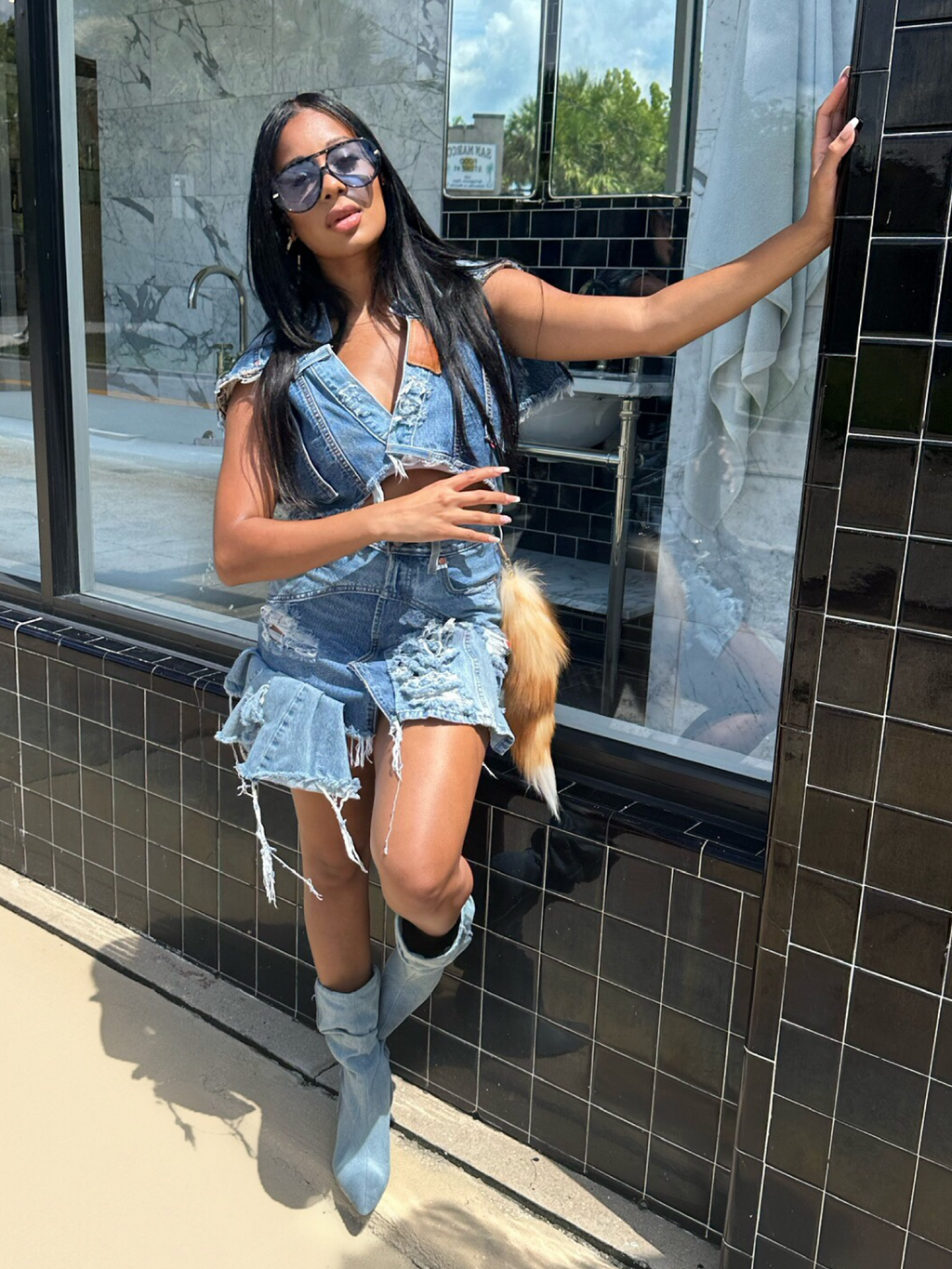 Reworked Levi's Skirt