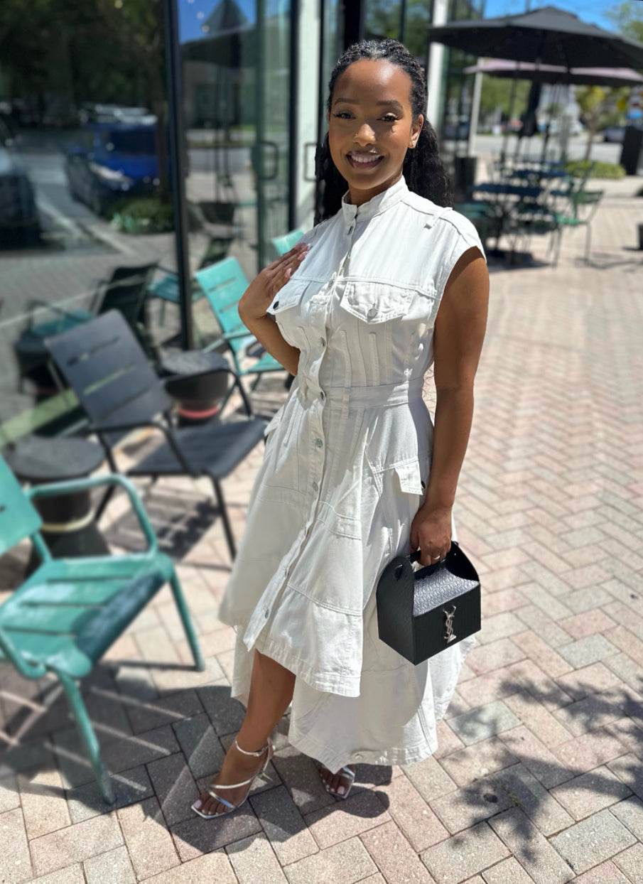 denim dress white Girl (White) 1X 16 tax-exempt-sc Naylani Cream Pleated Tie-Strap Use non Color:Lavender Grey