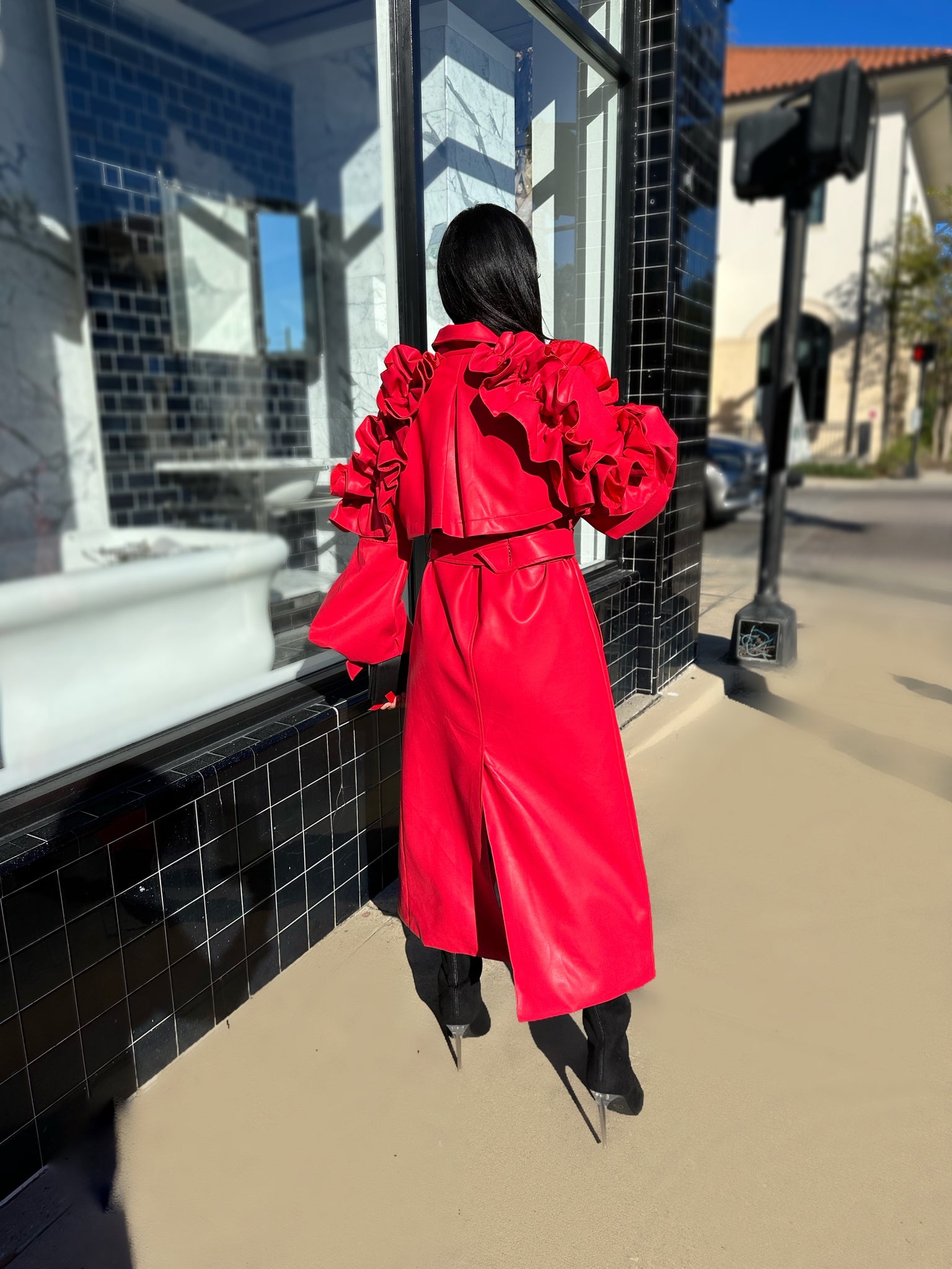 Cherry Bomb Ruffle Coat