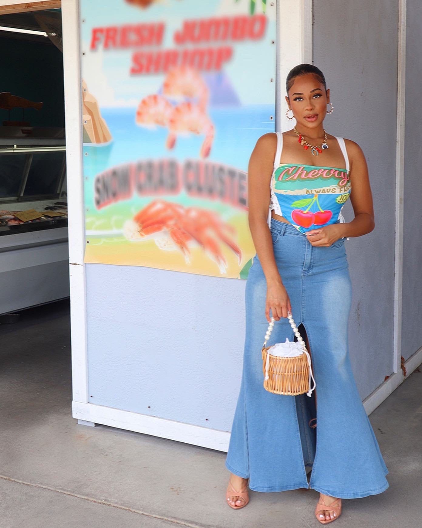 Mermaid Denim Effect Skirt ／ S