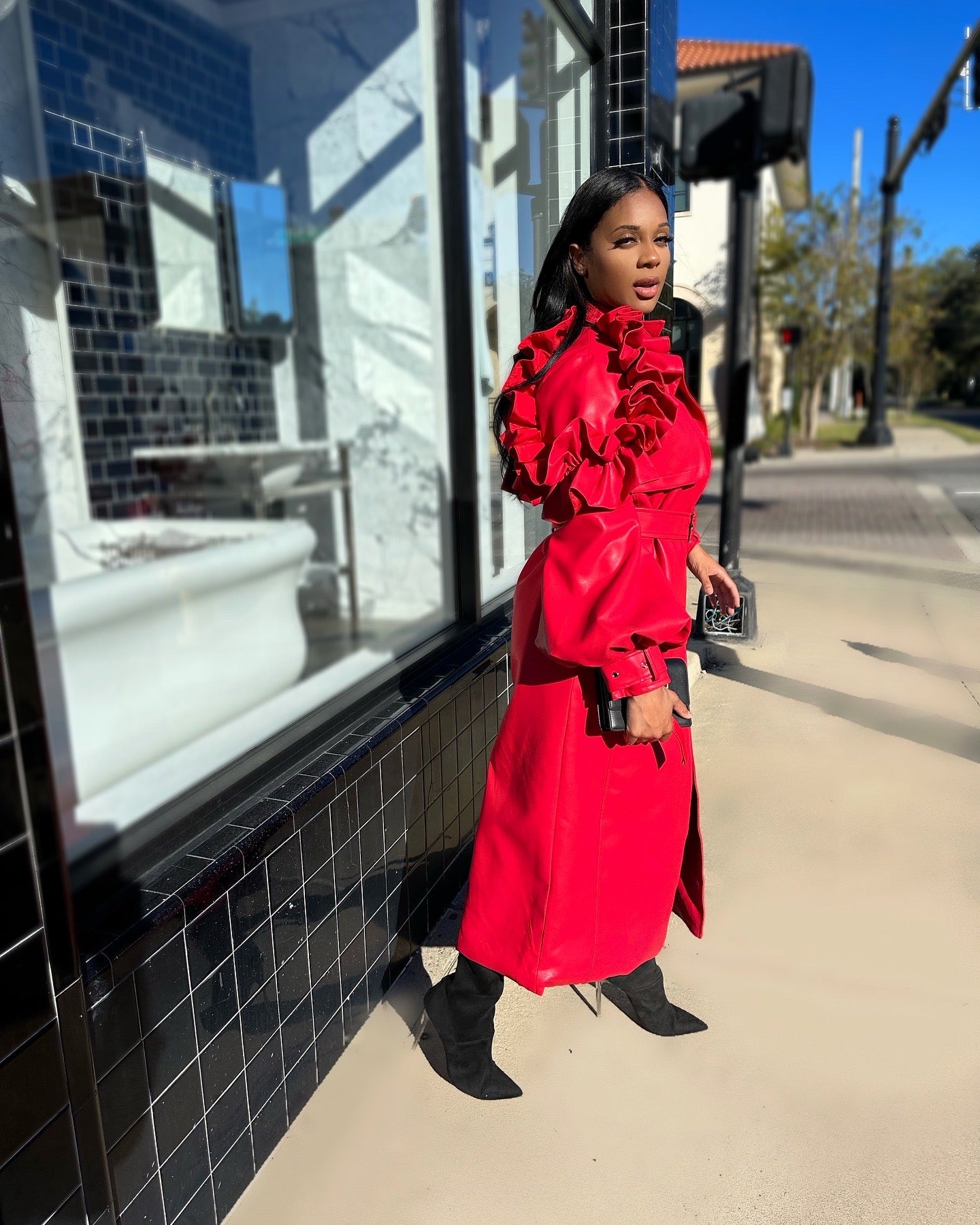 Cherry Bomb Ruffle Coat