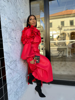 Cherry Bomb Ruffle Coat