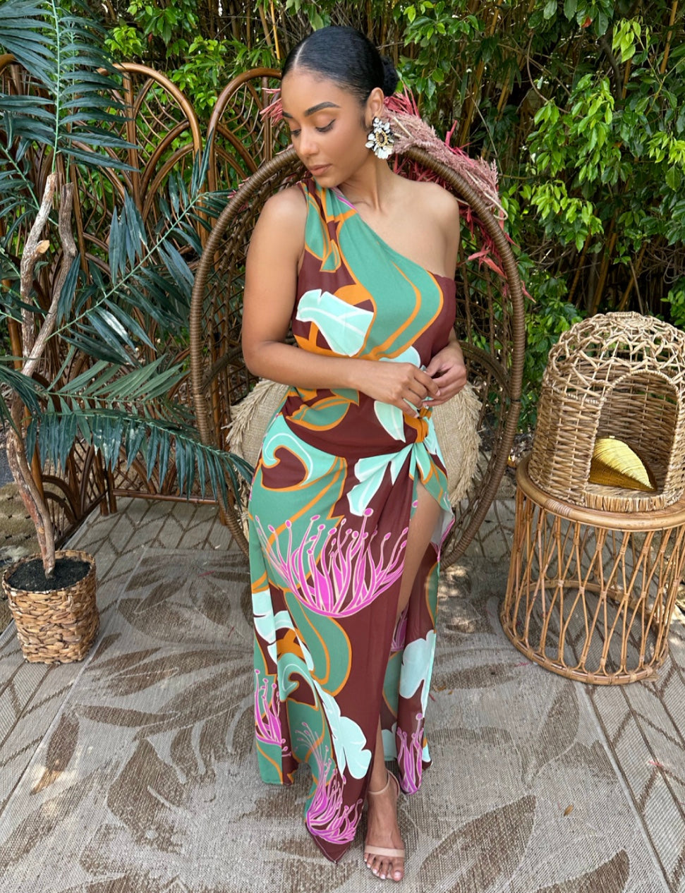 Tropical Heat One-Shoulder Dress