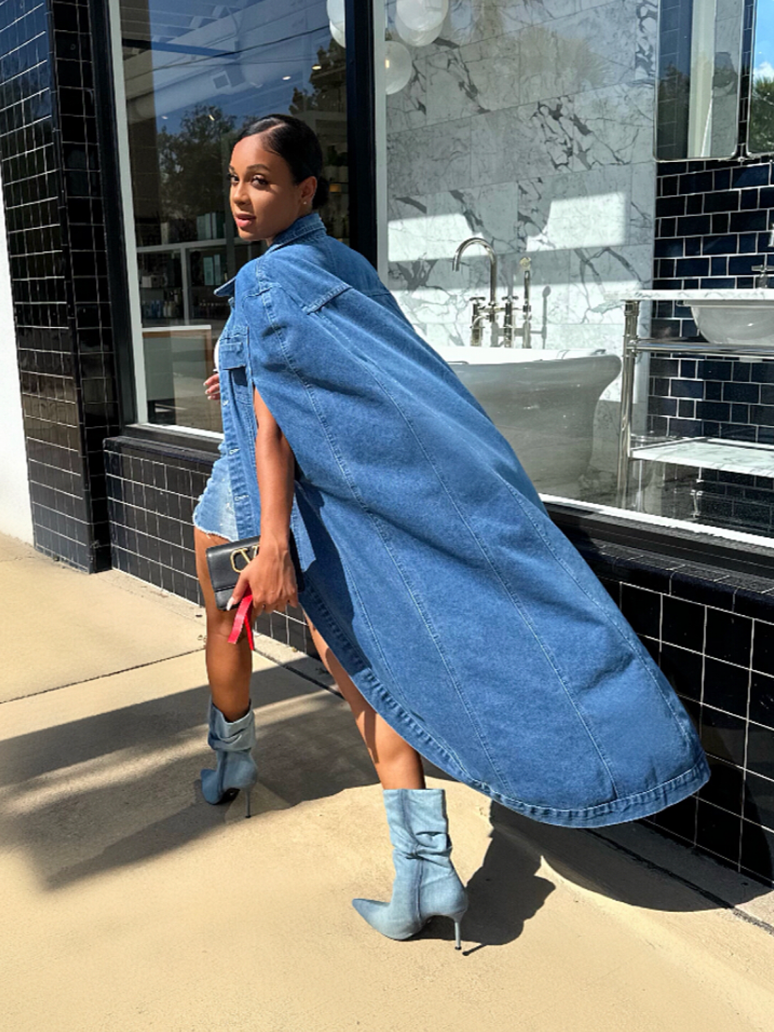 Denim Capelet Meow and Barks Boutique Denim Capelet Meow and Barks Boutique
