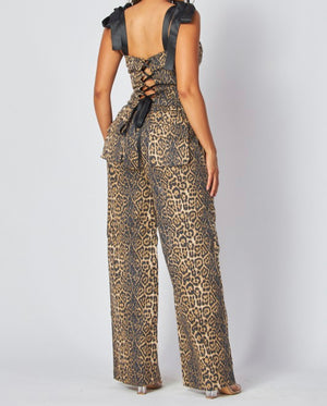 Satin Ribbon Leopard Cargo Set