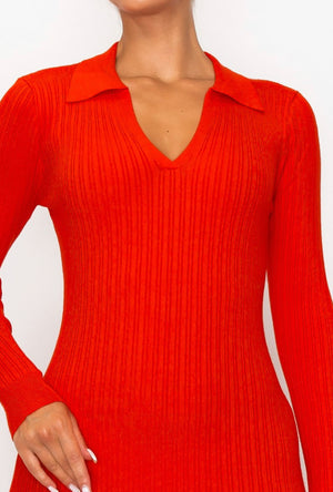 Snapback Sweater Dress (FIRE ORANGE) Snapback Sweater Dress (FIRE ORANGE)