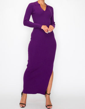 Snapback Sweater Dress (PURPLE) Snapback Sweater Dress (PURPLE)