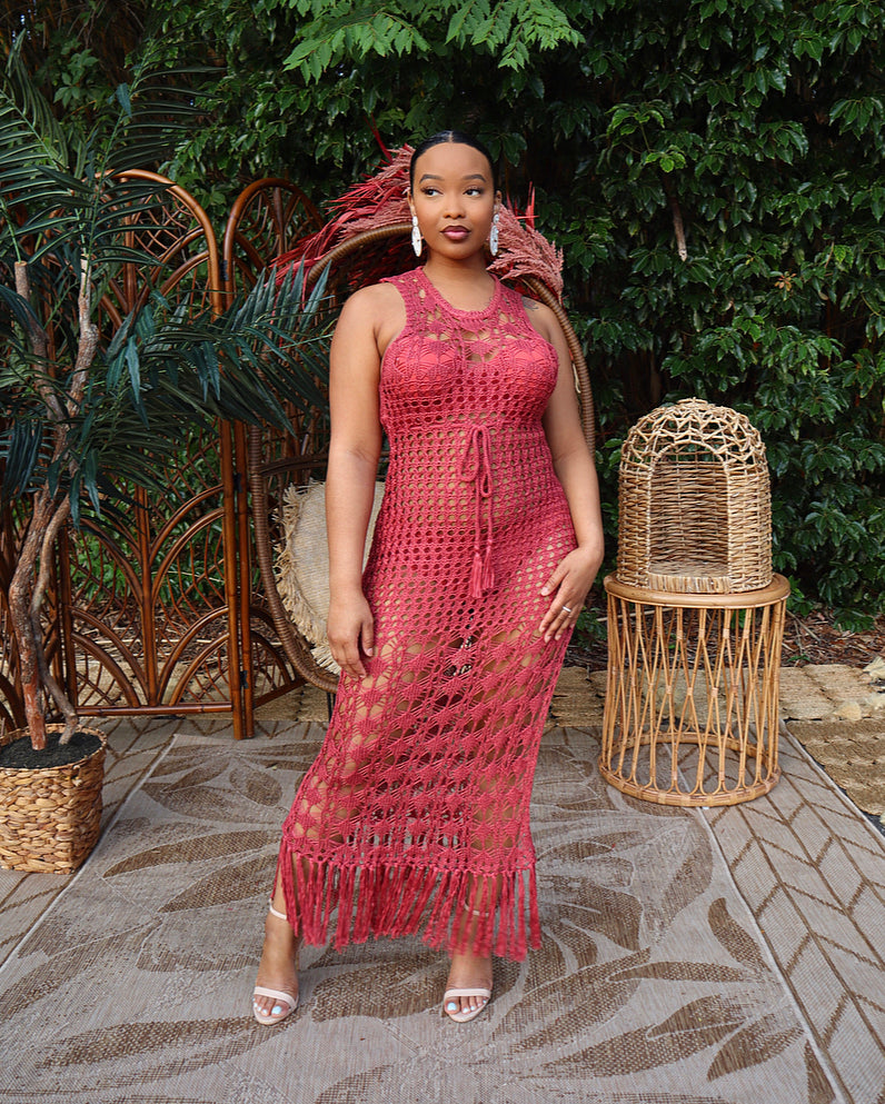 Sienna Hues Crochet Dress Medium 7/8-9/10