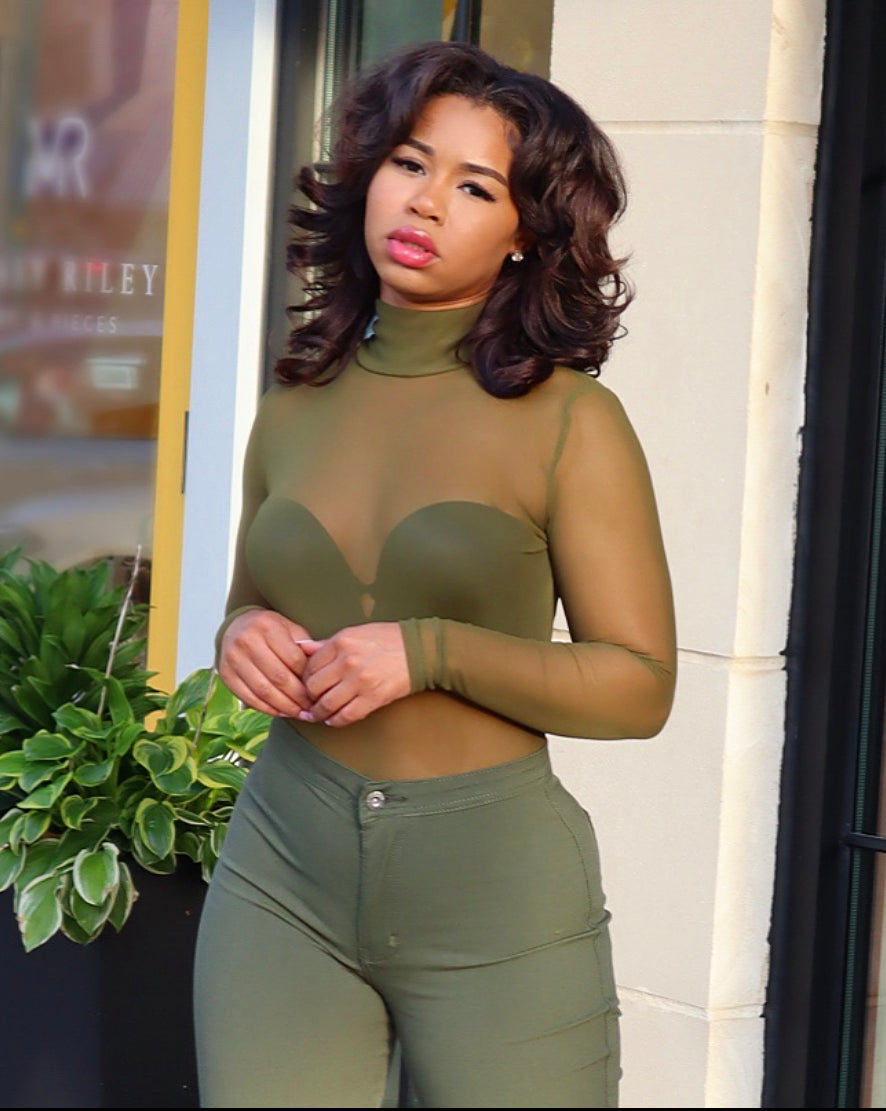 sheer mesh turtleneck