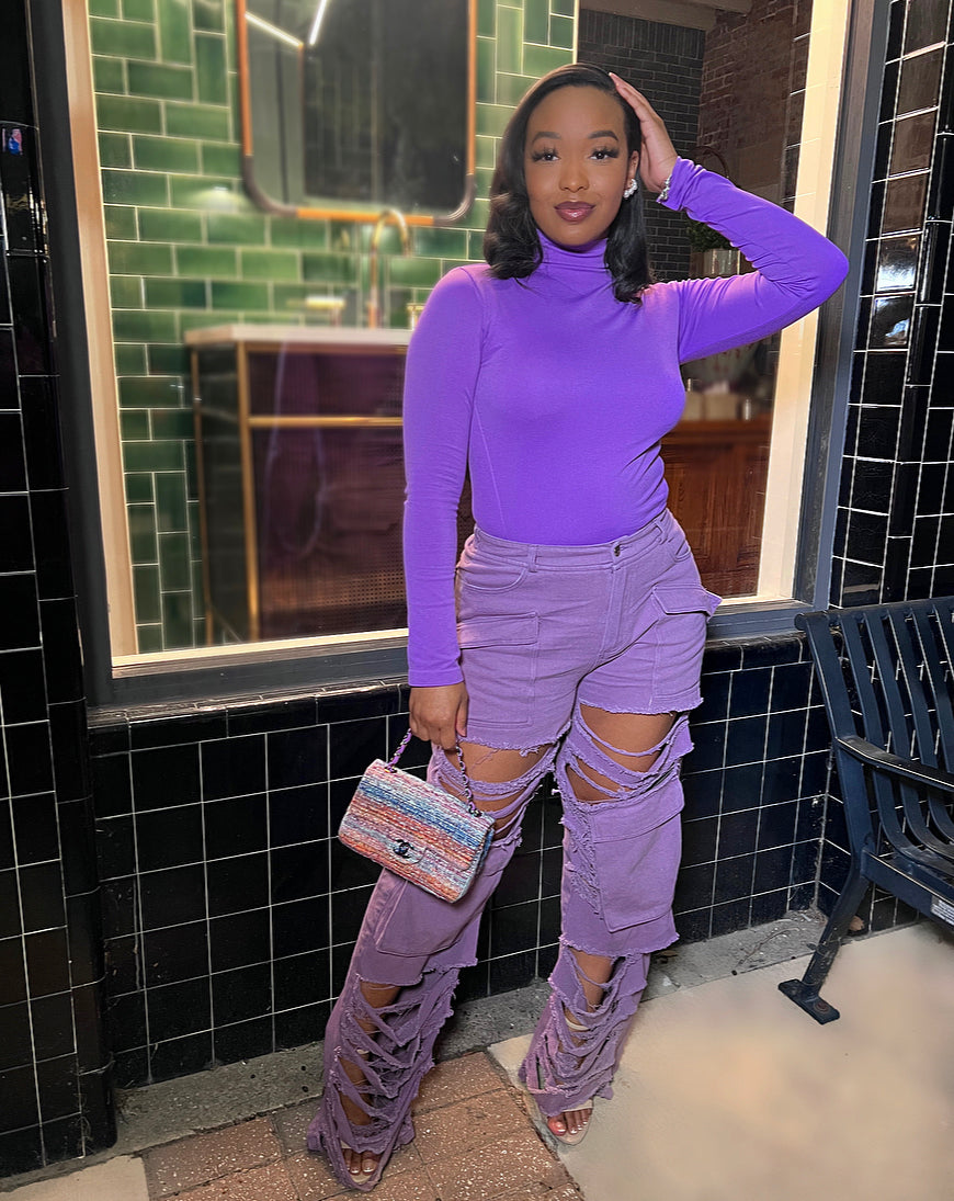 Seamless Turtleneck Lavender