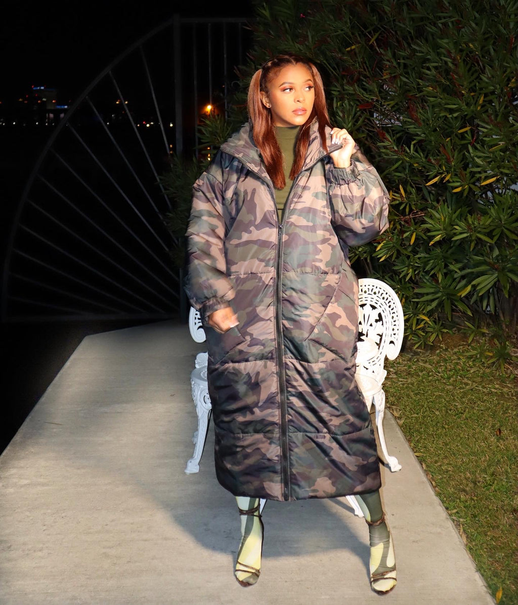 Camouflage Puffer Coat