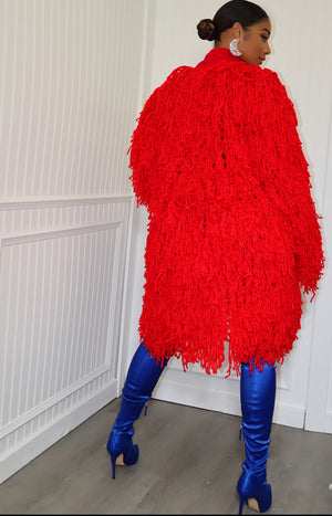RED Shaggy Sweater