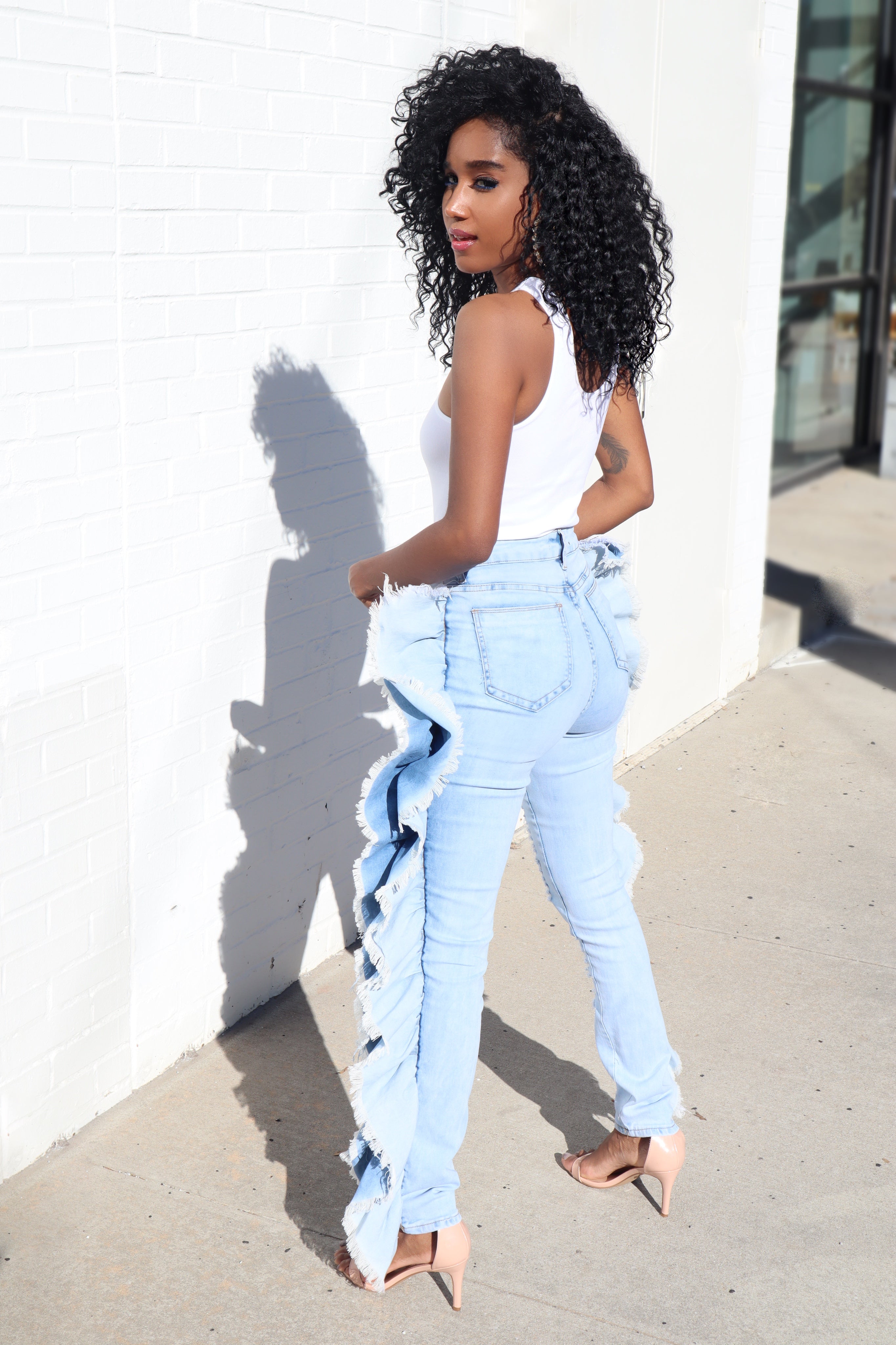 Extra, Extra! Ruffle Jeans – Meow and Barks Boutique