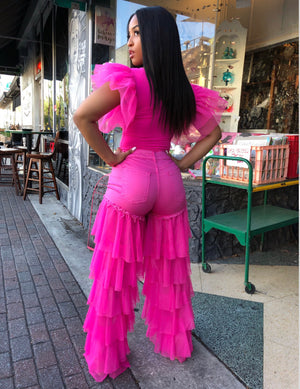 Chiffon Street Dreams Jeans (Hot Pink)