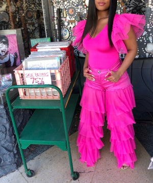 Chiffon Street Dreams Jeans (Hot Pink)